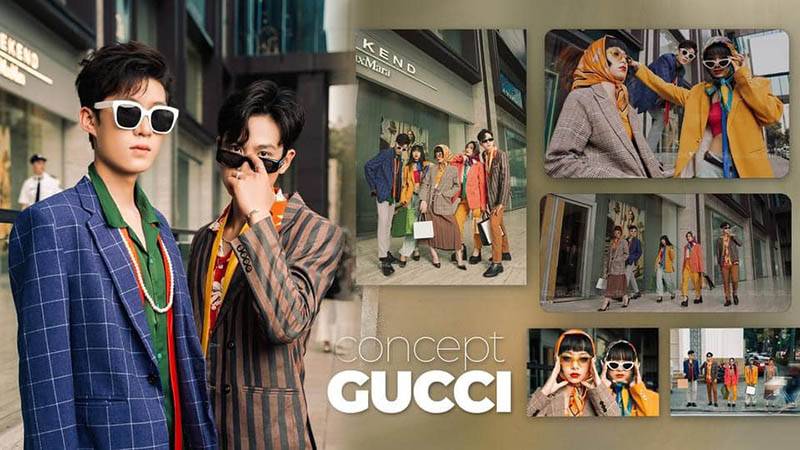 Hóa trang thập niên 80 với Gucci trong tiệc tất niên ngoài trời