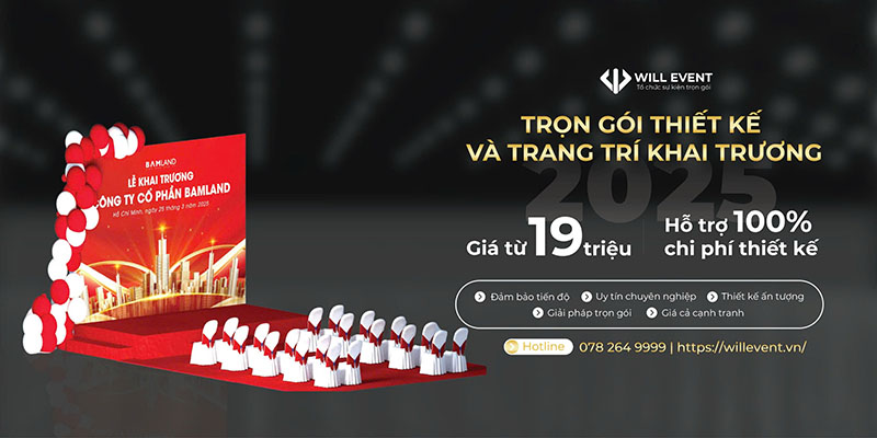 Dịch vụ tổ chức khai trương trọn gói - miễn phí thiết kế chỉ từ 19 triệu