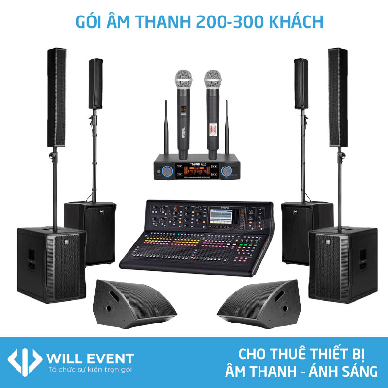 Gói cho thuê âm thanh ánh sáng 200-300 khách