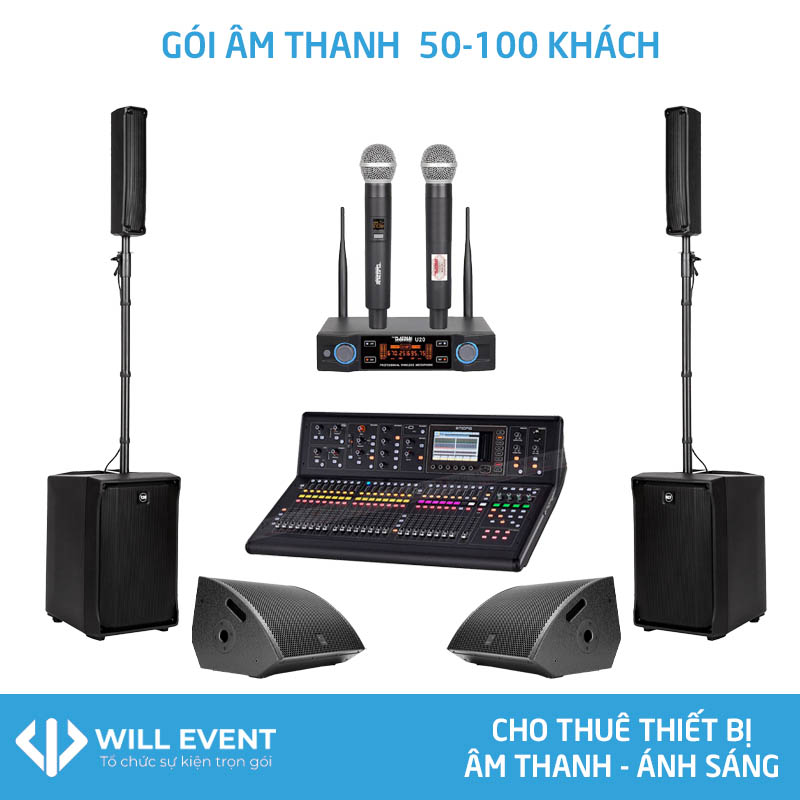 Gói cho thuê âm thanh ánh sáng 50-100 khách