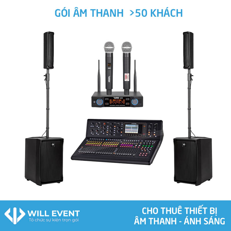 Gói cho thuê âm thanh ánh sáng dưới 50 khách