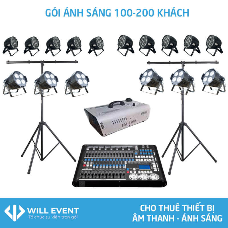 Gói cho thuê ánh sáng 100-200 khách