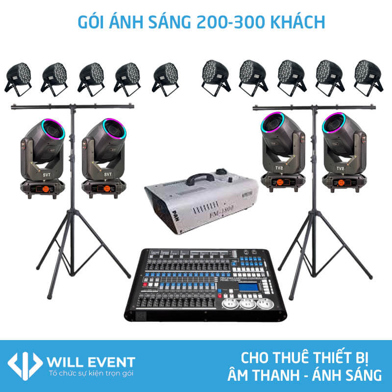 Gói cho thuê ánh sáng 200-300 khách