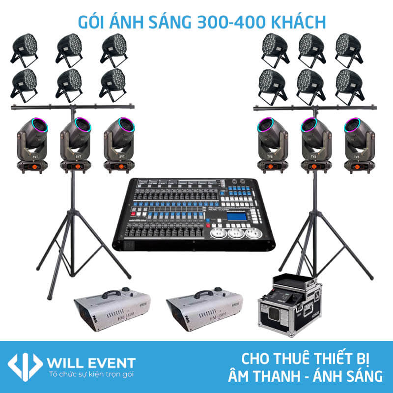 Gói cho thuê ánh sáng 300-400 khách