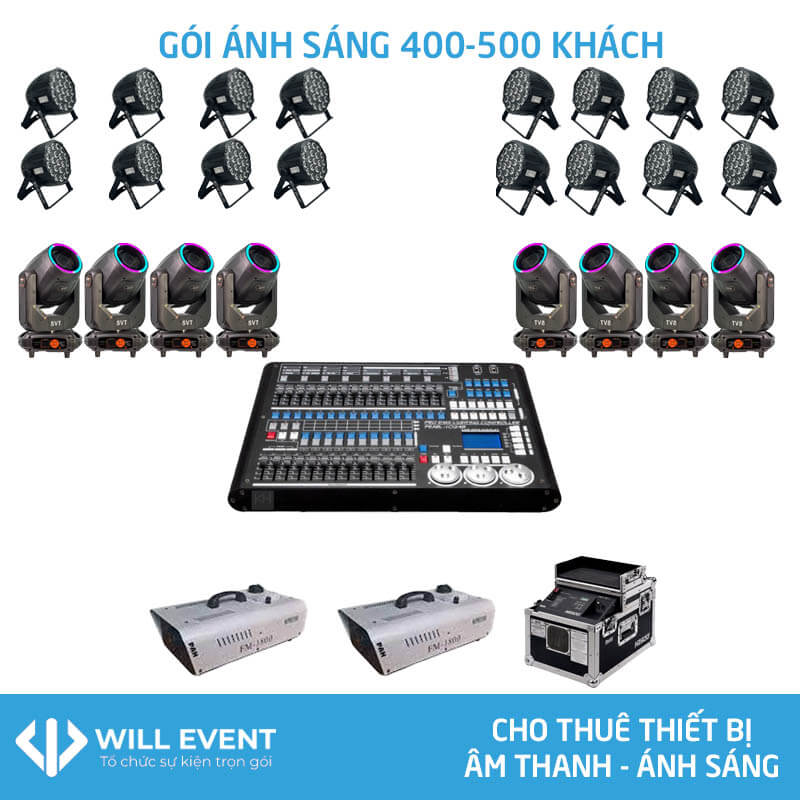 Gói cho thuê ánh sáng 400-500 khách