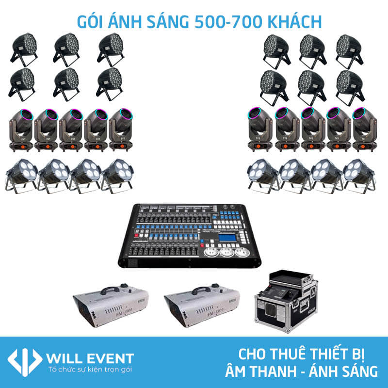 Gói cho thuê ánh sáng 500-700 khách