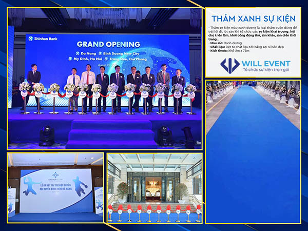 Thuê thảm xanh dương sự kiện will event