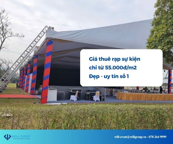 giá thuê rạp sự kiện chỉ từ 55.000đ/m2