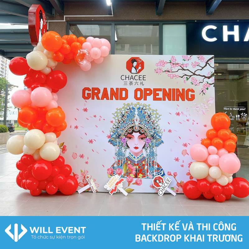 Thiết kế và thi công backdrop khai trương