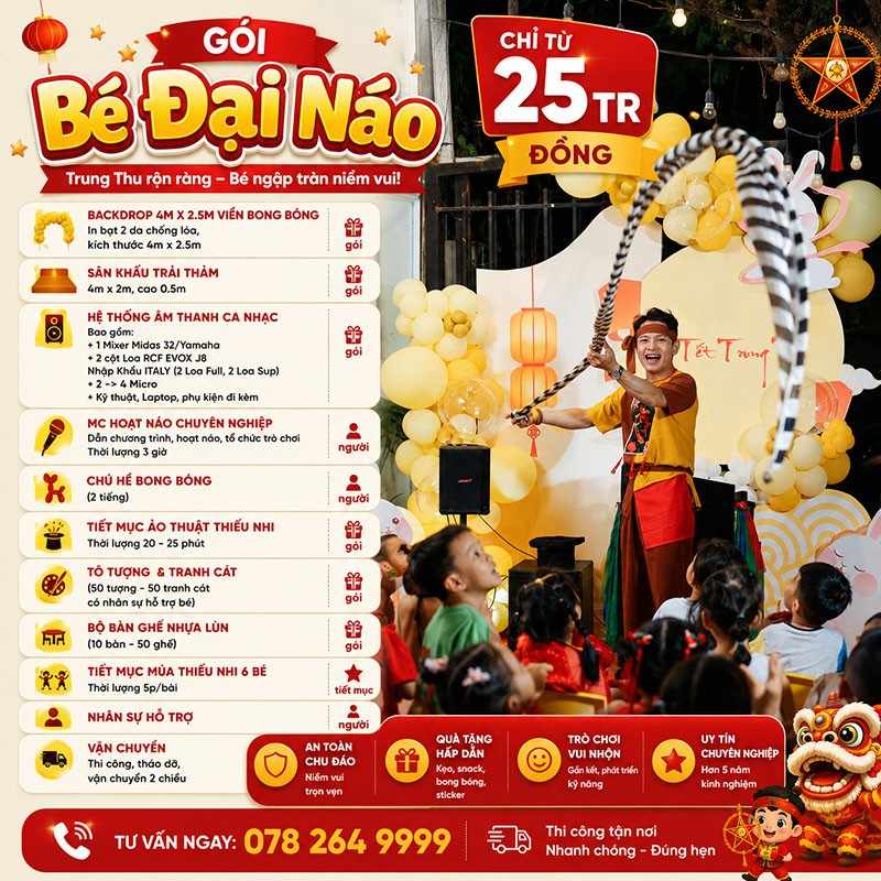 Gói tổ chức tết trung thu 25 triệu đồng