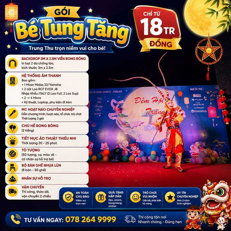 Gói tổ chức tết trung thu 18 triệu đồng