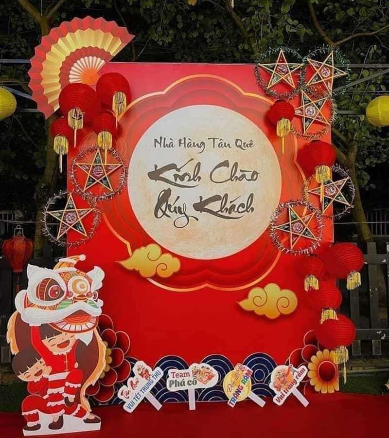 Backdrop trung thu nhà hàng Tân Quê