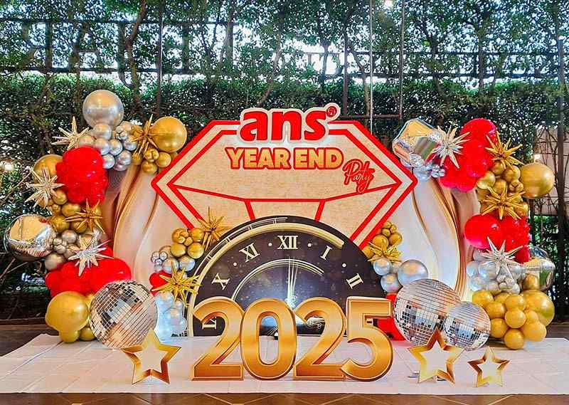 Trọn gói trang trí bong bóng và tổ chức sự kiện tất niên 2025 công ty Ans
