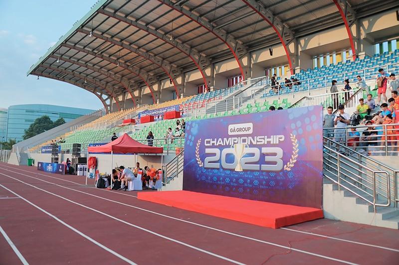 Backdrop tổ chức sự kiện thể thao Gà Spa 2023