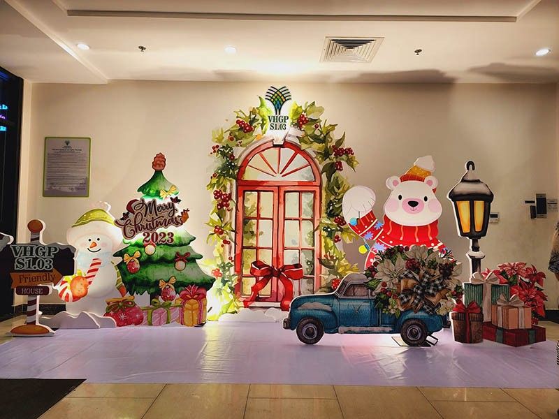 Backdrop noel phong cách vui vẻ, sống động