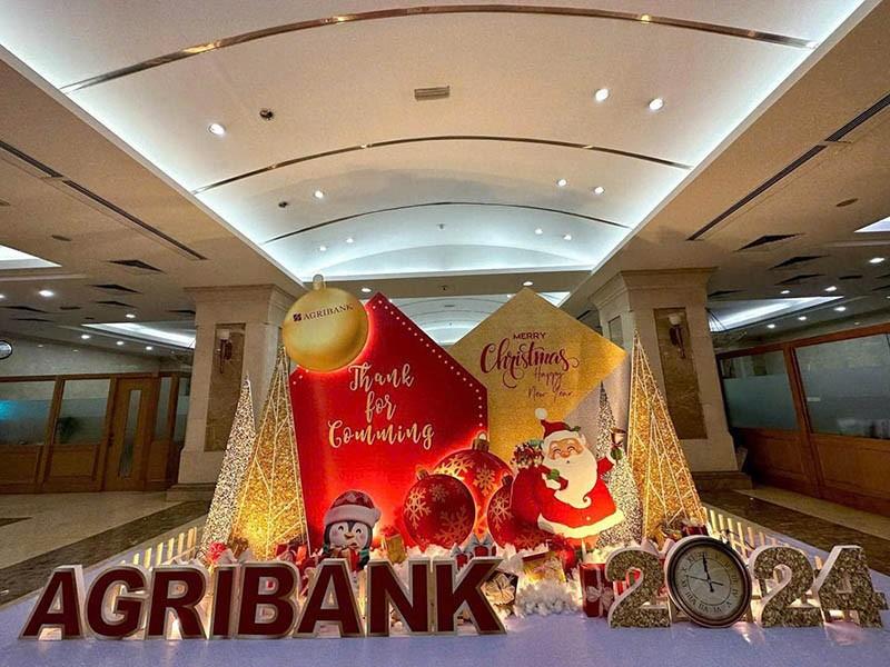 Backdrop noel cho ngân hàng agribank