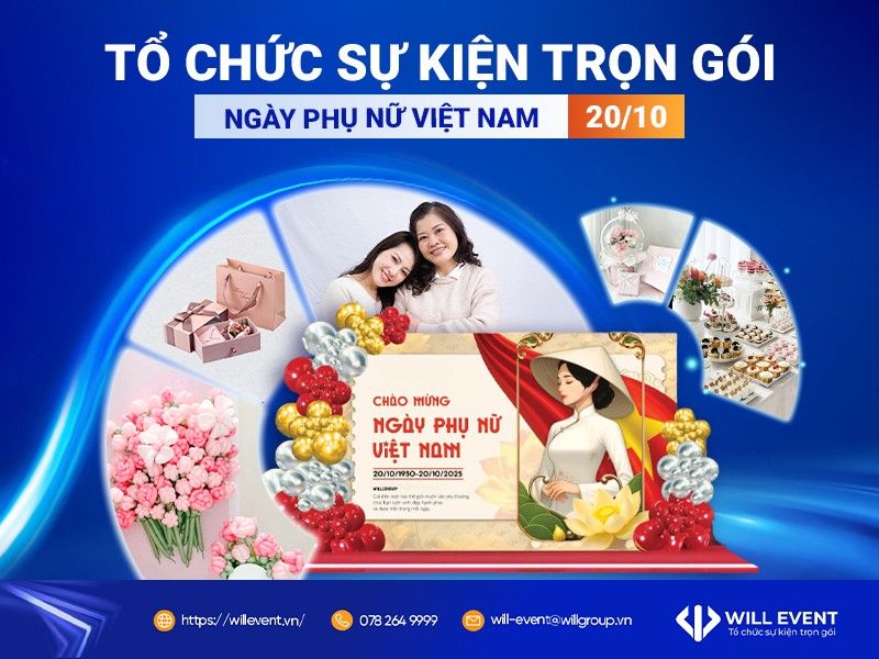 Banner tổ chức sự kiện ngày phụ nữ Việt Nam 20/10 trọn gói