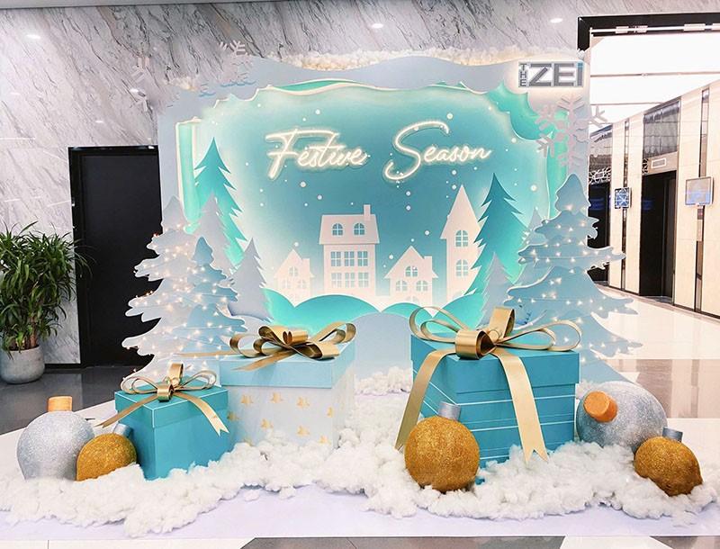 Tiểu cảnh trang trí noel văn phòng