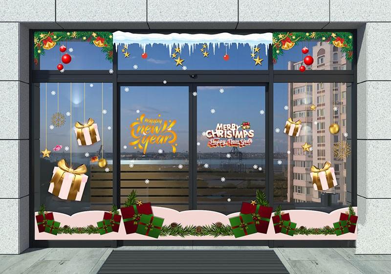mẫu decal dán kính noel đẹp cho văn phòng, cửa hàng, quán cà phê