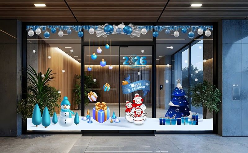 mẫu decal dán kính noel đẹp cho văn phòng, cửa hàng, quán cà phê