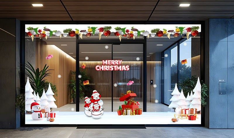 mẫu decal dán kính noel đẹp cho văn phòng, cửa hàng, quán cà phê