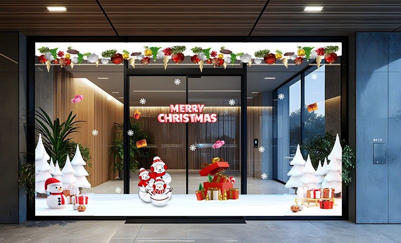 mẫu decal dán kính noel đẹp cho văn phòng, cửa hàng, quán cà phê