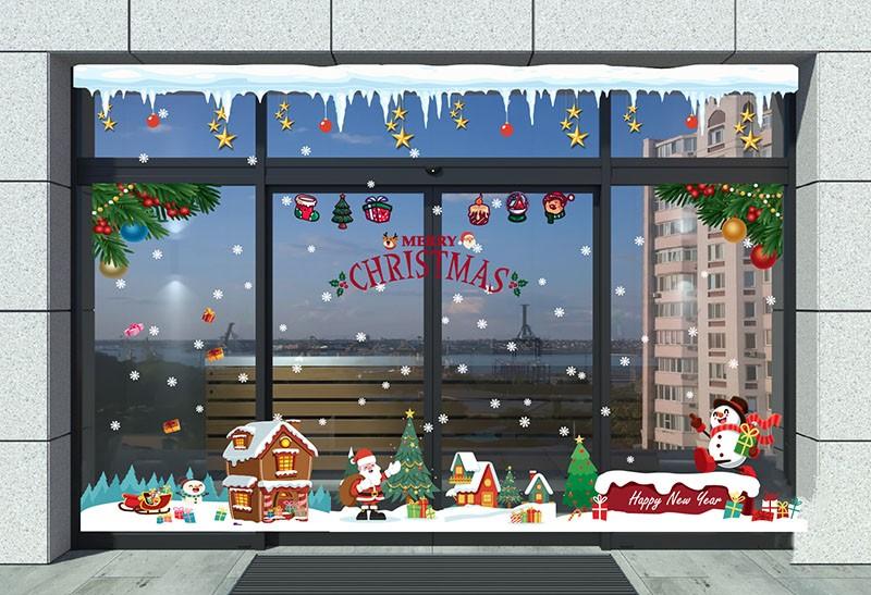 mẫu decal dán kính noel đẹp cho văn phòng, cửa hàng, quán cà phê