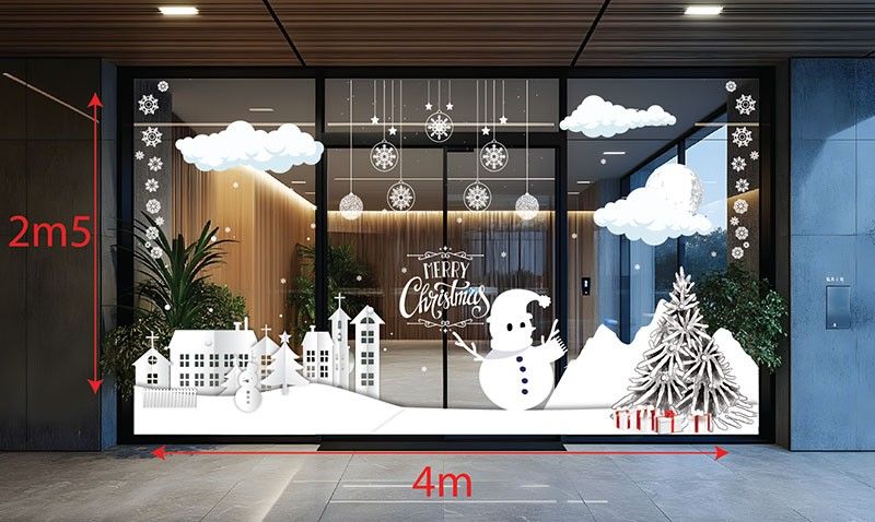 mẫu decal dán kính noel đẹp cho văn phòng, cửa hàng, quán cà phê