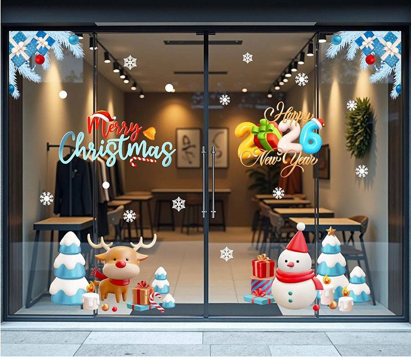 mẫu decal dán kính noel đẹp cho văn phòng, cửa hàng, quán cà phê