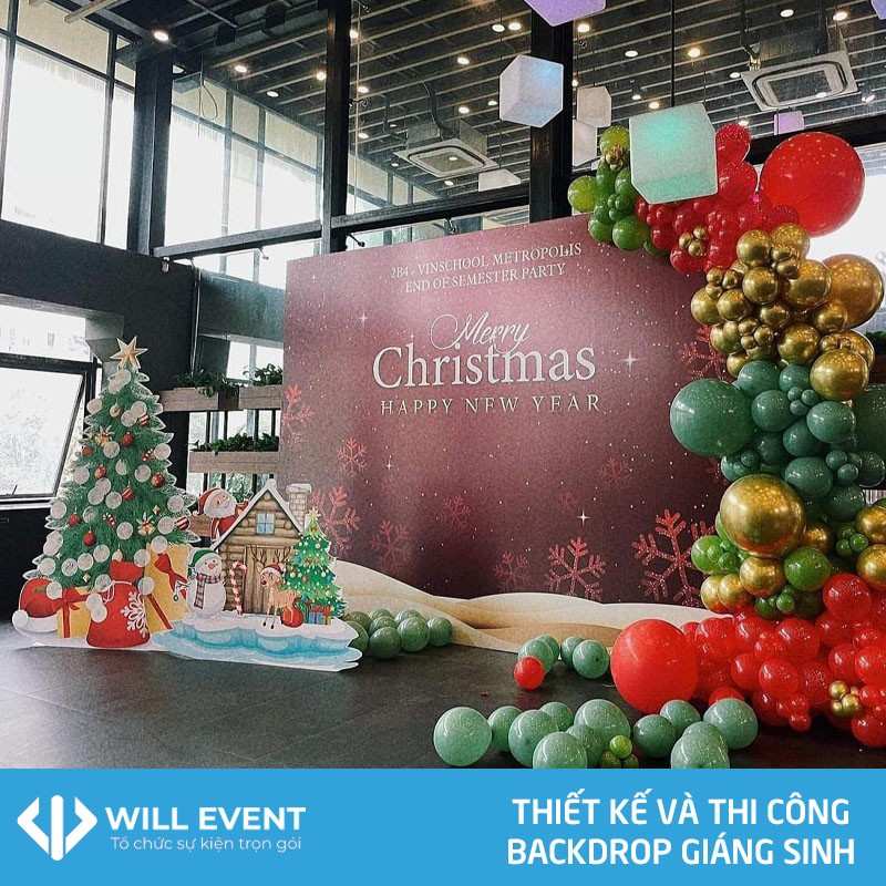 Dịch vụ thiết kế và thi công backdrop giáng sinh tai will event