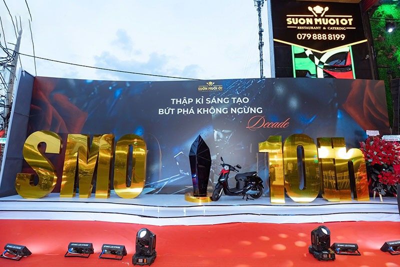 Backdrop lễ kỷ niệm 10 năm thành lập nhà hàng Sườn Muối Ớt
