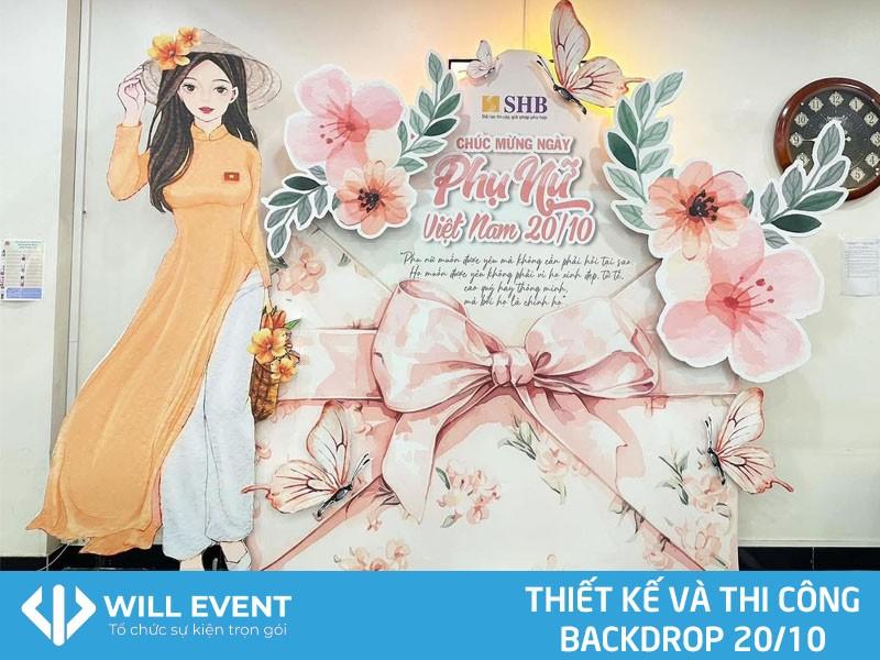 Mẫu backdrop ngày phụ nữ Việt Nam 20/10