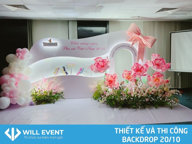Mẫu backdrop ngày phụ nữ Việt Nam 20/10