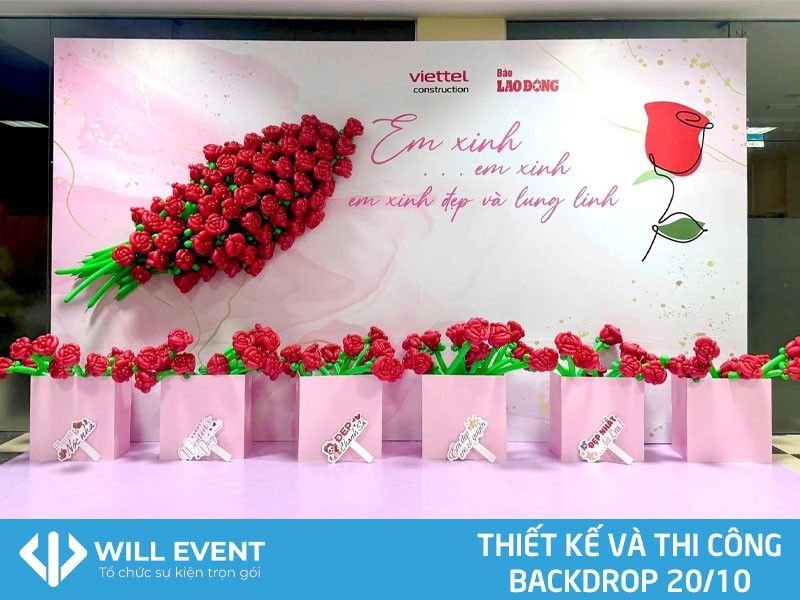 Mẫu backdrop ngày phụ nữ Việt Nam 20/10