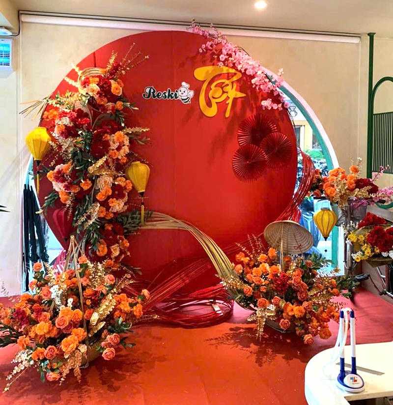 mẫu tiểu cảnh trang trí tết theo yêu cầu