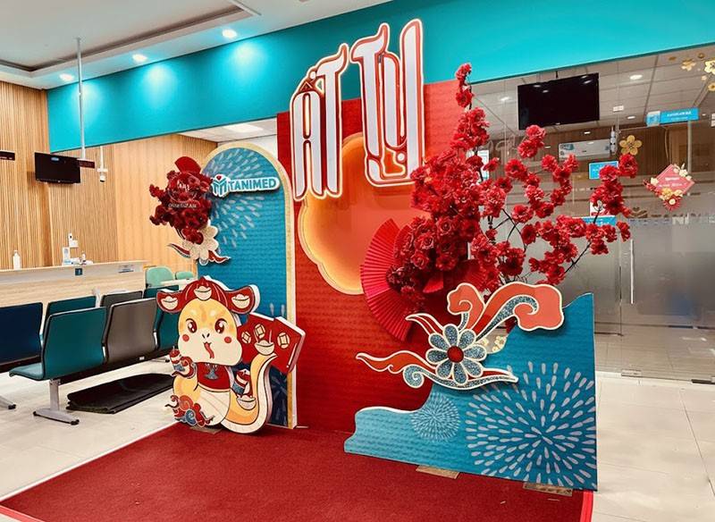 Mẫu tiểu cảnh Tết đơn giản, hiện đại