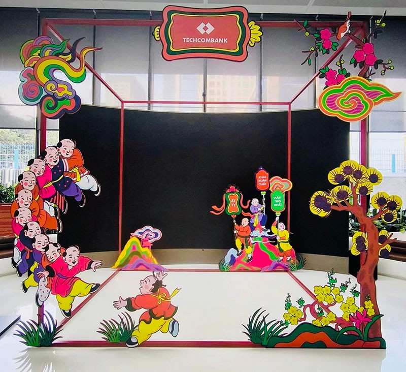 Photobooth chụp ảnh Tết tại Techcombank
