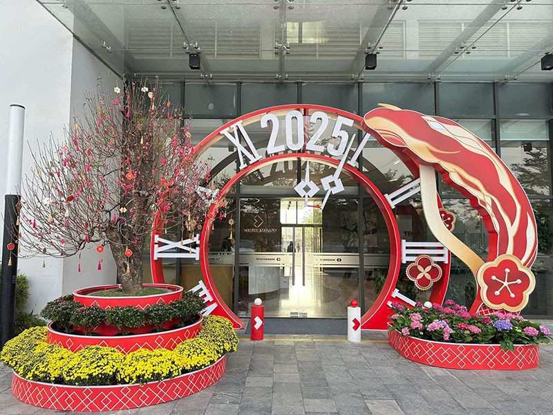 Tiểu cảnh Tết 2025 cho Techcombank