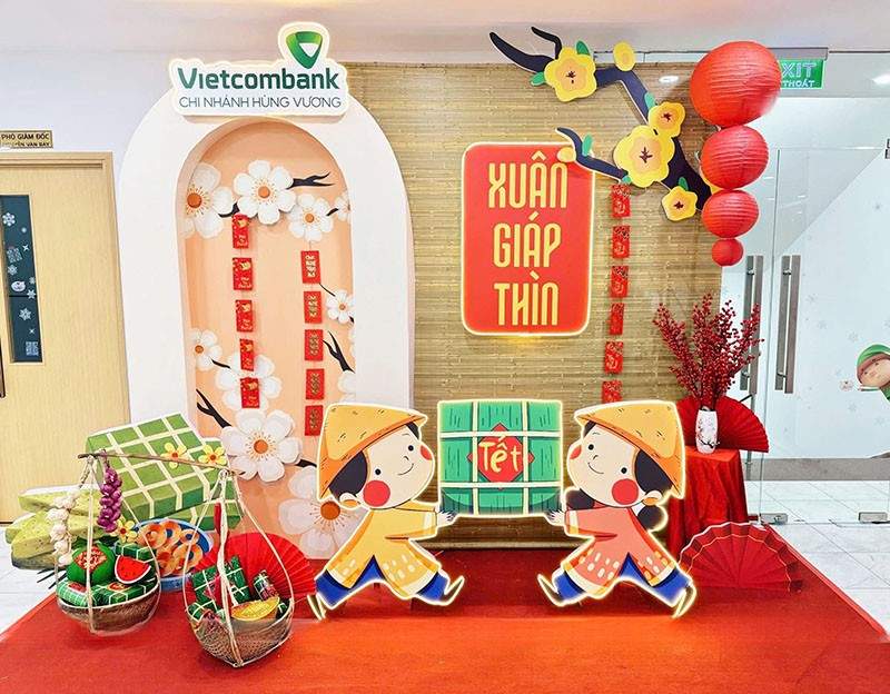 Trang trí Tết cho ngân hàng Vietcombank