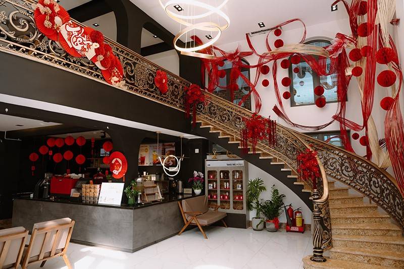 Trang trí Tết cho quán cà phê