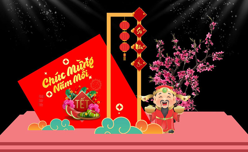 Backdrop tất niên - Tết 2026 con ngựa - bính ngọ