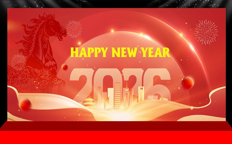 Backdrop tất niên - Tết 2026 con ngựa - bính ngọ