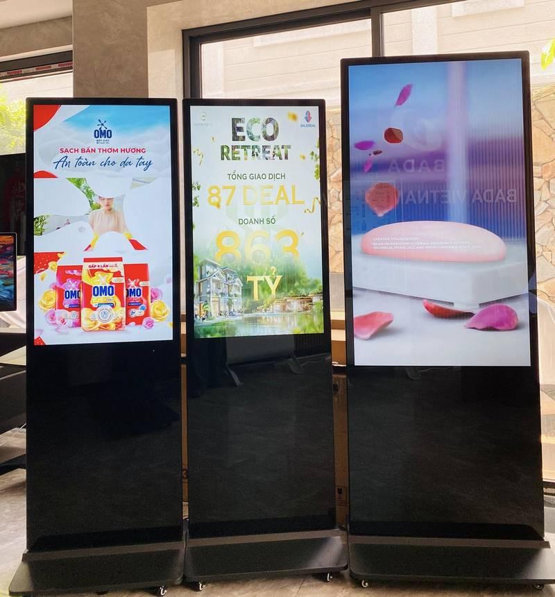 Cho thuê màn hình quảng cáo chân đứng giá rẻ HCM với thiết kế hiện đại, hiển thị sắc nét.