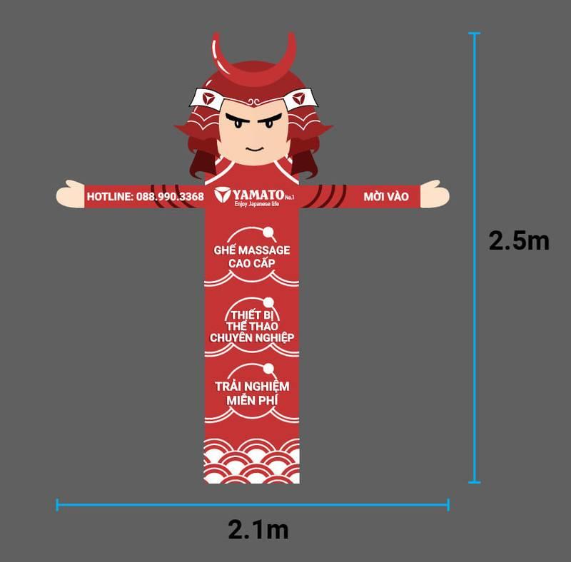 Cho thuê rối hơi khai trương vẫy tay giá rẻ HCM kích thước 2,5m x 2,1m.