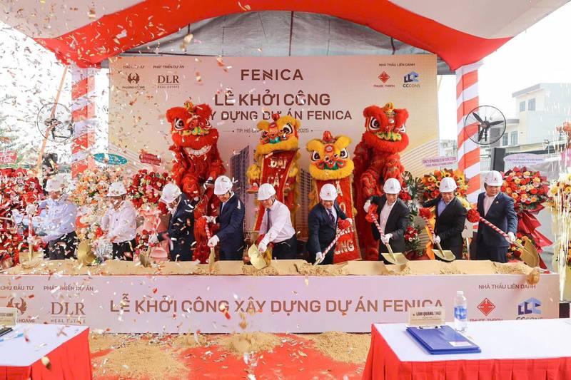 Lễ khởi công xây dựng trọn gói chuyên nghiệp dự án Fenica với nghi thức xúc đất và múa lân.