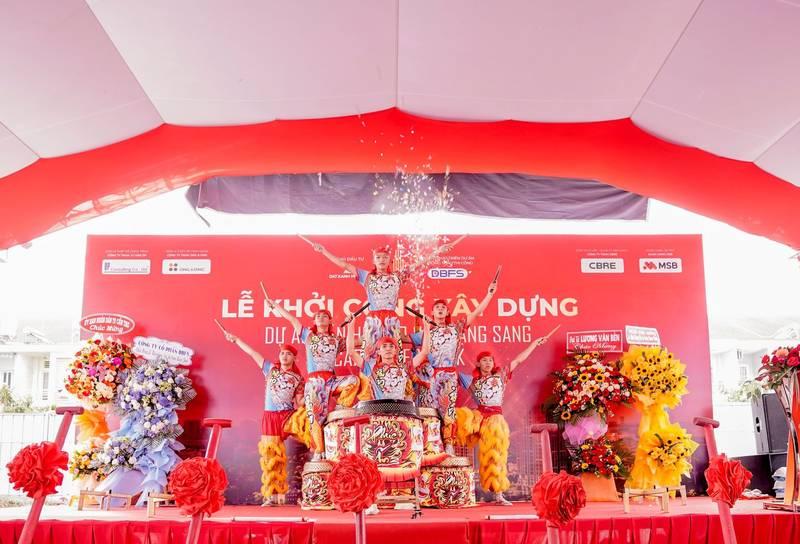 Lễ khởi công xây dựng trọn gói chuyên nghiệp với màn biểu diễn múa lân tại sự kiện.