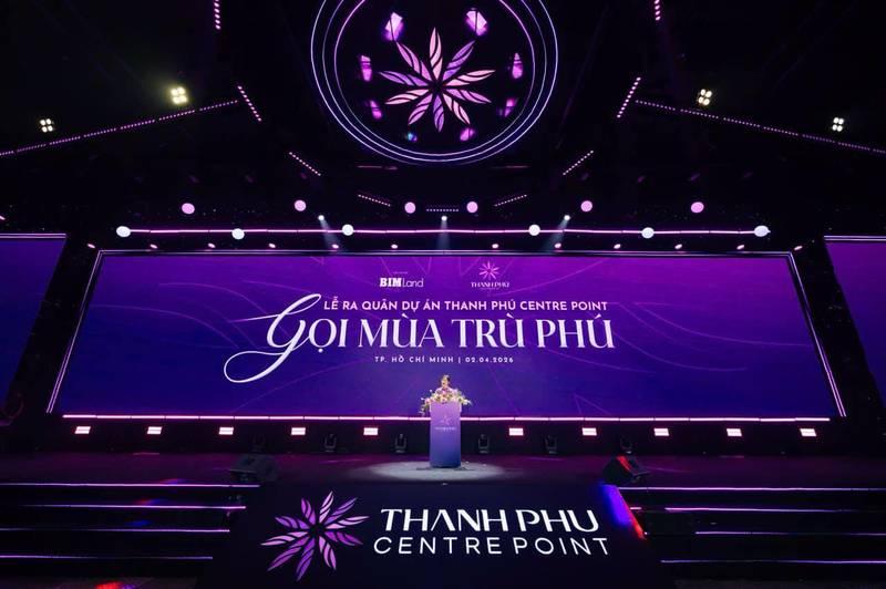 ALT: Hội trường tổ chức sự kiện ra mắt dự án bất động sản Thanh Phú Centre Point với dịch vụ tổ chức sự kiện ra mắt dự án trọn gói tại HCM.