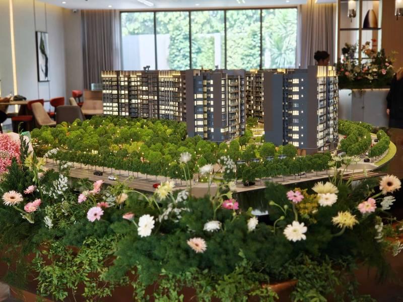 Mô hình dự án bất động sản được trưng bày trong sự kiện tổ chức sự kiện ra mắt dự án bất động sản trọn gói HCM.