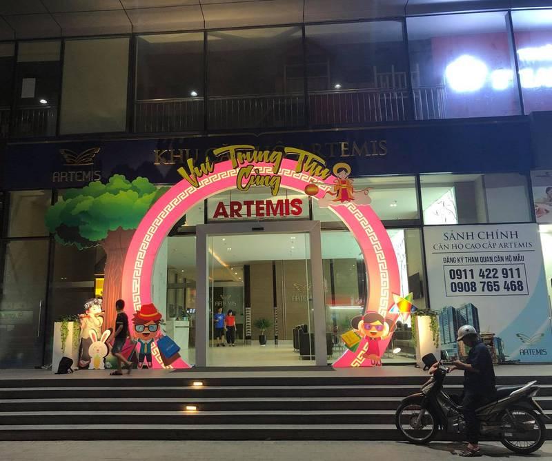 Thi công cổng chào sự kiện Vu Trung Thu tại khu siêu thị trọn gói và booth sự kiện Artemis.