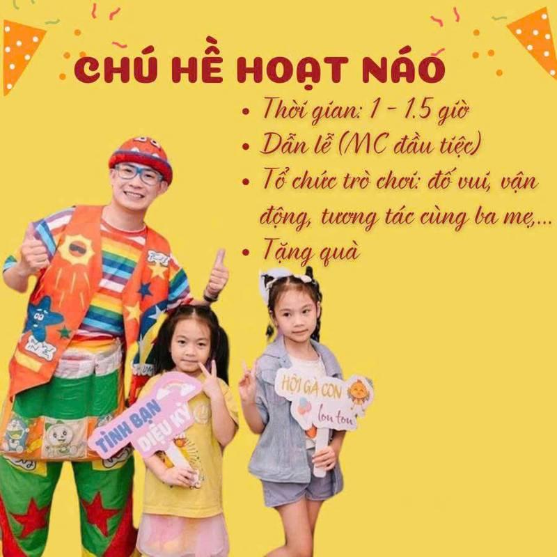 Cho thuê chú hề hoạt náo xiếc ảo thuật chuyên nghiệp HCM biểu diễn vui nhộn cùng trẻ em trong tiệc.